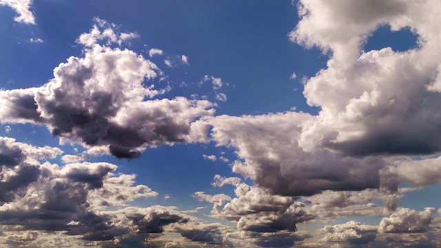 蓝天中飘动的云朵视频素材