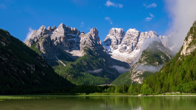 4K Timelapse Lago di Landro湖在Dolomites，南蒂罗尔，意大利，欧洲视频素材