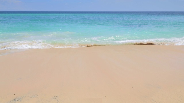 热带海洋和美丽的生动的蓝色海水的全景视频素材