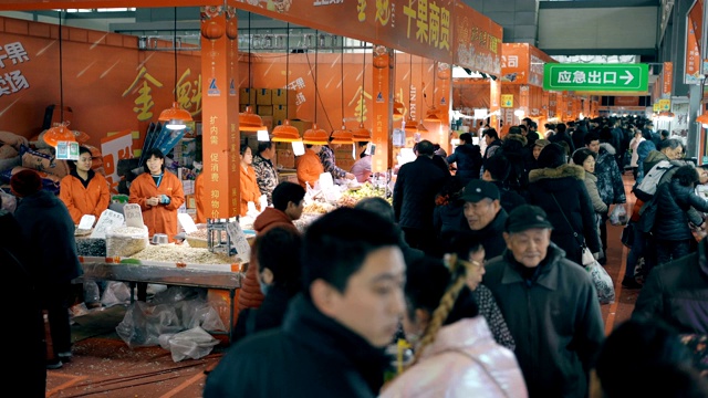 中国西安春节商品市场。视频素材