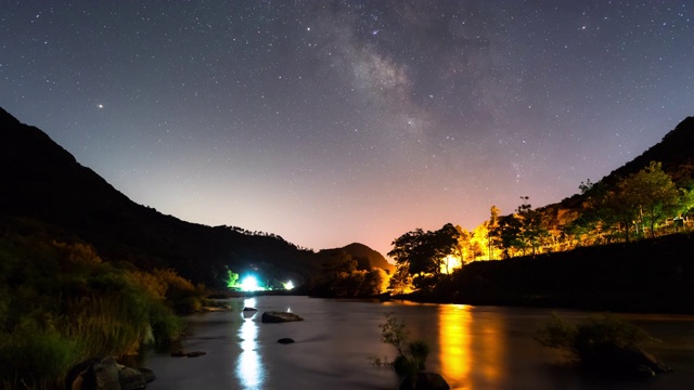 山谷夜空/全拉浦道，韩国视频素材