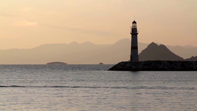 海边小镇博德鲁姆和壮观的日落。Mugla、土耳其视频素材