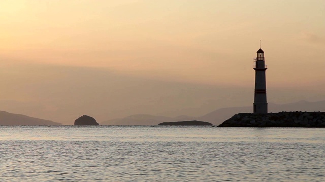 海边小镇博德鲁姆和壮观的日落。Mugla、土耳其视频素材