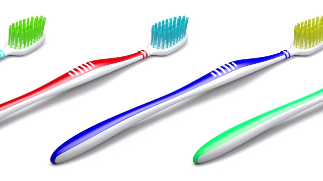 没有商标。我自己设计的牙刷。3 d演示。视频素材