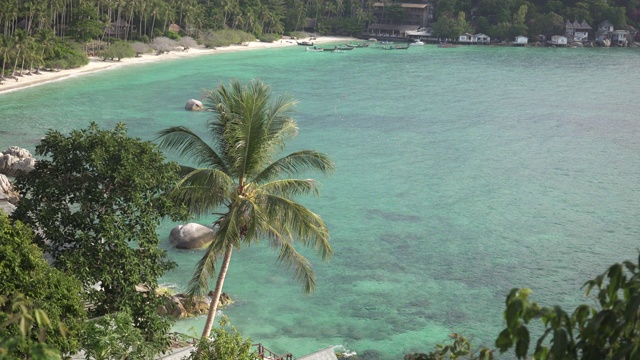 观赏热带海滩“鲨鱼湾”和泻湖视频素材