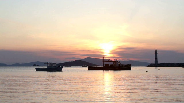 海边小镇博德鲁姆和壮观的日落。Mugla、土耳其视频素材