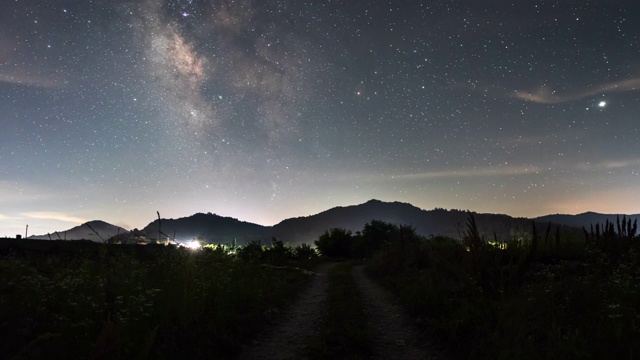 夜空和通道景色/清松郡，庆尚北道，韩国视频素材