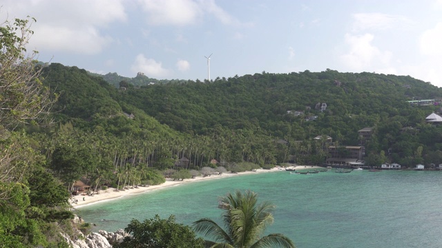 观赏热带海滩“鲨鱼湾”和泻湖视频素材