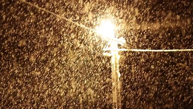 街灯夜雪视频素材