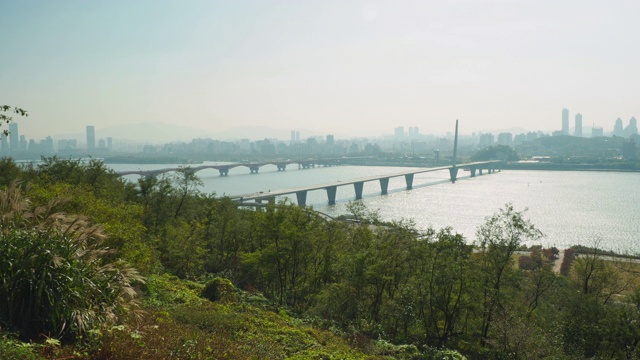 拍摄韩国汉江首尔市景视频素材