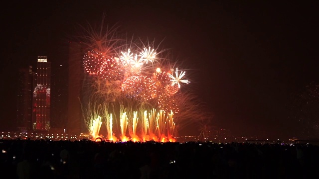 放烟花庆祝新年视频素材