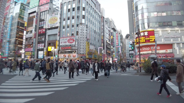 日本东京，晚上歌舞伎町的人群视频素材