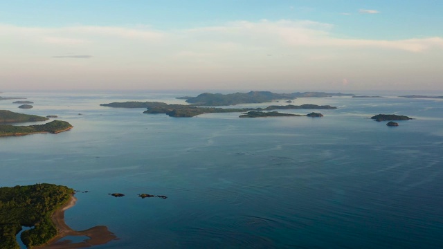 清晨海景，鸟瞰图视频素材