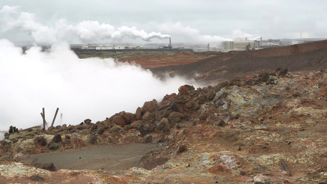 冰岛雷克雅内斯半岛的地热活动视频素材