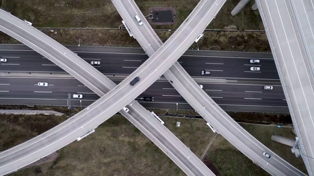 [Hyperlapse]亚洲韩国金海大根城高速公路交通鸟瞰图。视频下载