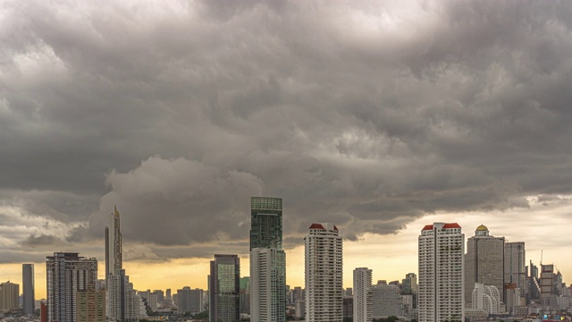 时间流逝的曼谷城市景观与云风视频素材