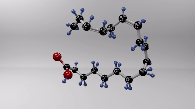 亚麻酸分子。视频素材