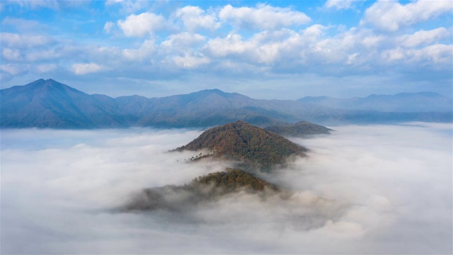 韩国京畿道山上的云海视频素材