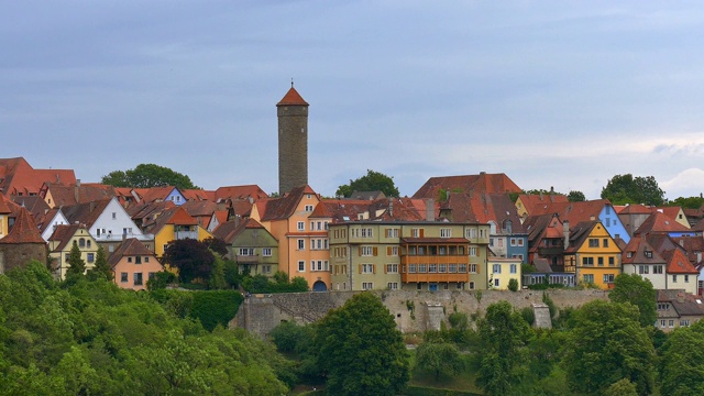 城市景观在Rothenburg ob der Tauber，德国视频素材