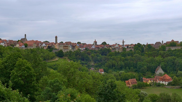 城市景观在Rothenburg ob der Tauber，德国视频素材