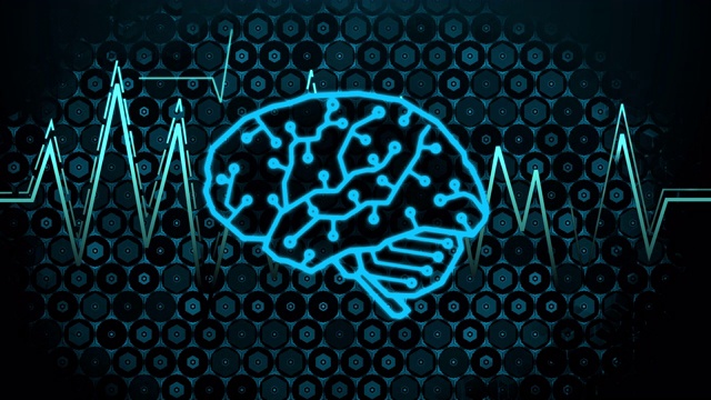 基于数字波抽象背景的二进制数字变换到数字大脑视频下载