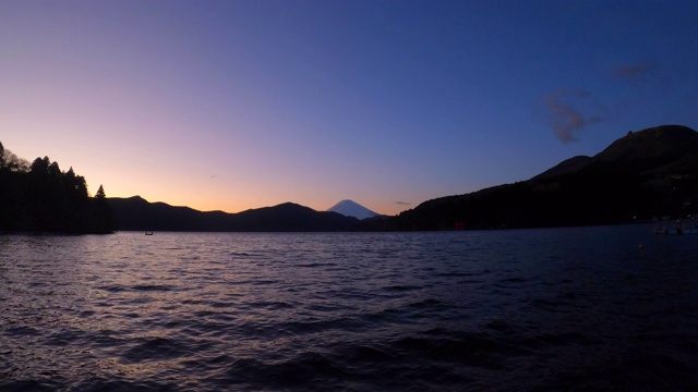 冬天是富士山和阿什湖视频素材