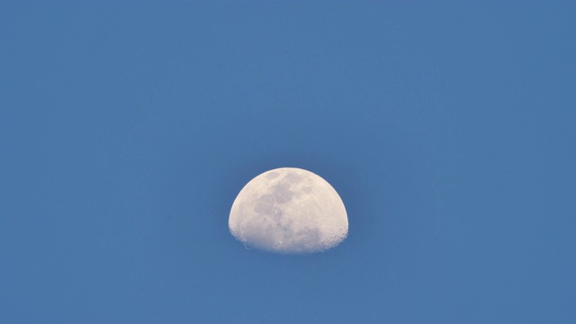 特写背景月亮在晚上升起蓝色的天空。加快视频视频素材