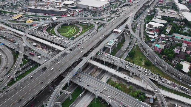 公路交汇处鸟瞰图视频素材