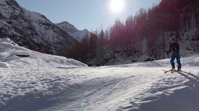 在意大利阿尔卑斯山滑雪旅游视频素材