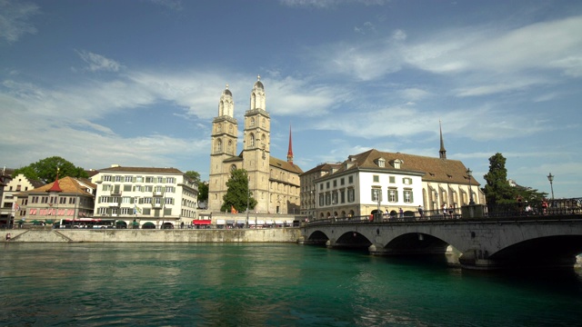 苏黎世，Grossmünster，延时视频素材