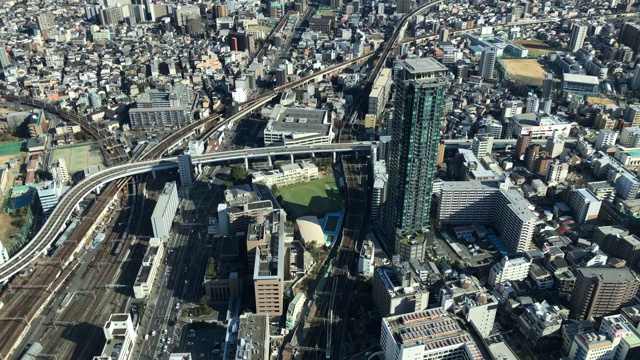 日本大阪市鸟瞰图。视频素材