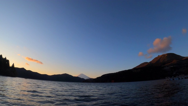 冬天是富士山和阿什湖视频素材