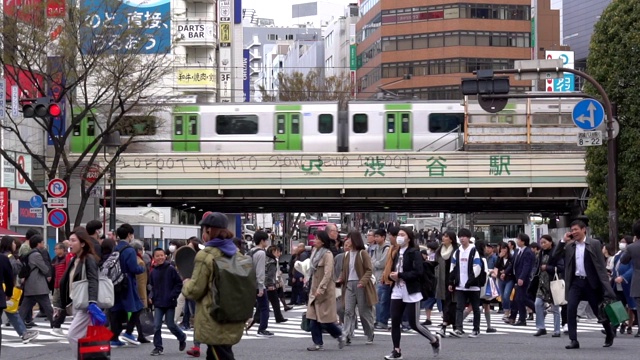 慢镜头:日本东京行人过马路视频素材