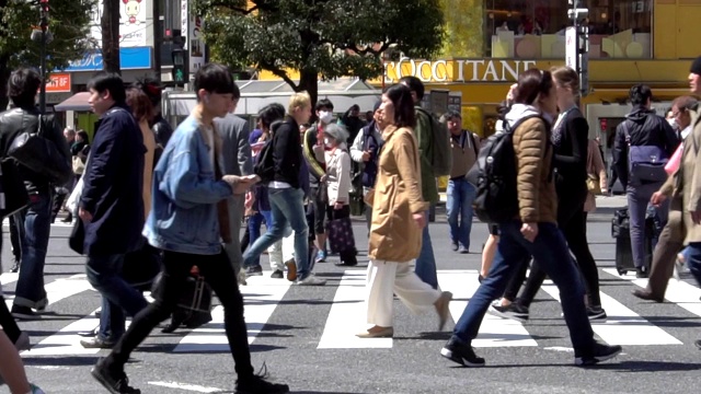 慢镜头:日本东京行人过马路视频素材