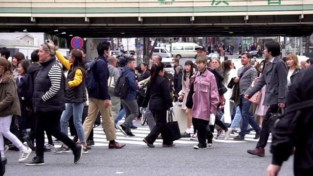 慢镜头:日本东京行人过马路视频素材