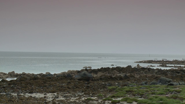 充满巨石的海岸线视频素材