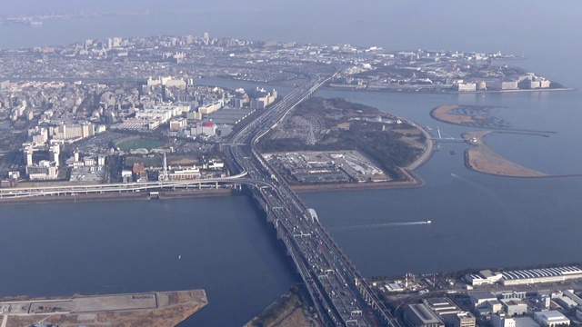 高空，葛西皮划艇激流回旋中心，东京，日本视频素材