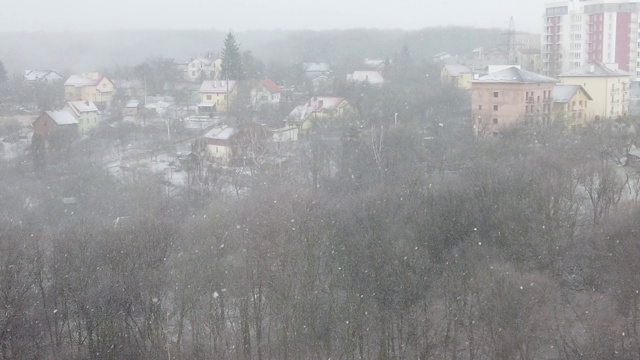 冬天有暴风雪。缓慢的运动。视频素材