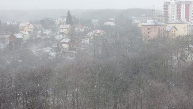 冬天有暴风雪。缓慢的运动。视频素材