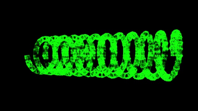 线框低聚网张力螺旋弹簧。连接结构。网络空间网格科学技术视频素材