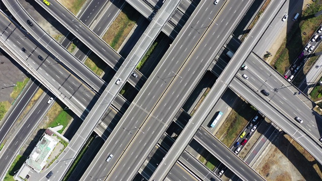 空中无限十字路口高速公路视频素材