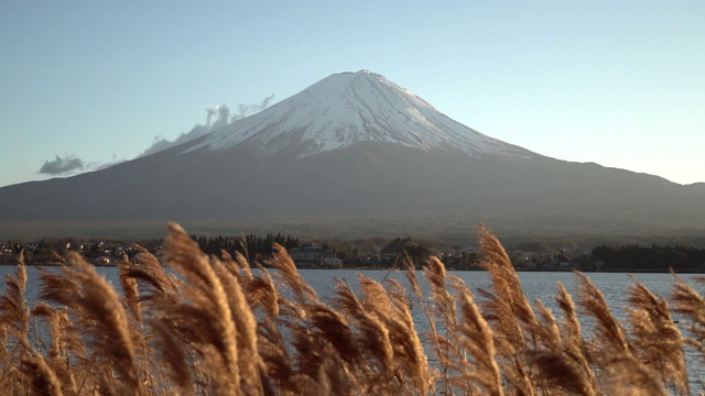 在川口湖的富士山视频素材