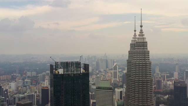 吉隆坡白天时间市中心城市景观空中全景4k马来西亚视频素材