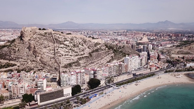 西班牙阿利坎特沿海地区全景图视频素材