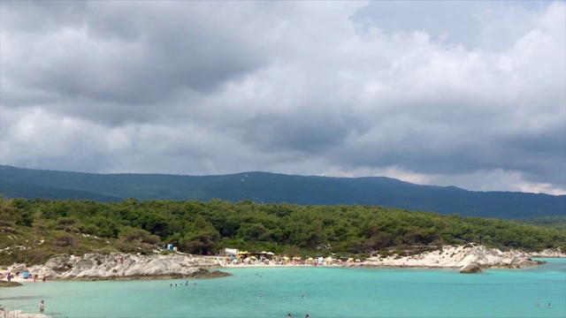 希腊橙色海滩全景视频素材