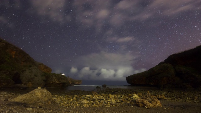 美国北马里亚纳群岛塞班岛海滩的夜景视频素材