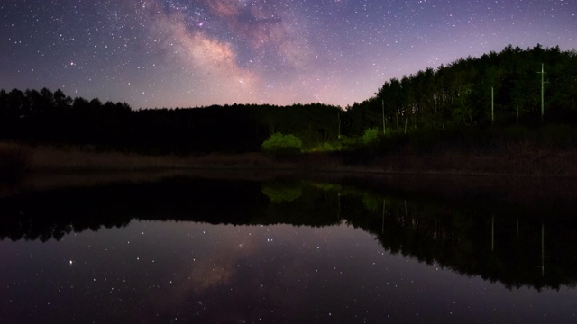 韩国某湖的夜空视频素材