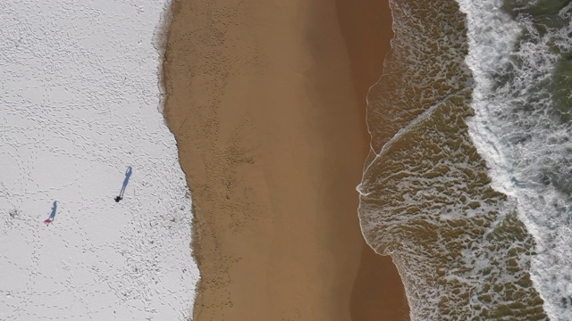 冬天的Mangsang海滩/韩国江原道东海寺视频素材