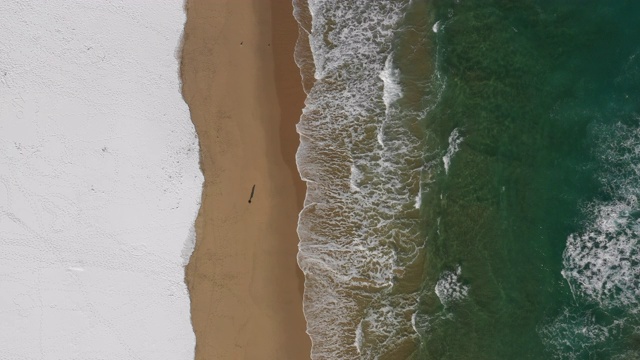 冬天的Mangsang海滩/韩国江原道东海寺视频素材