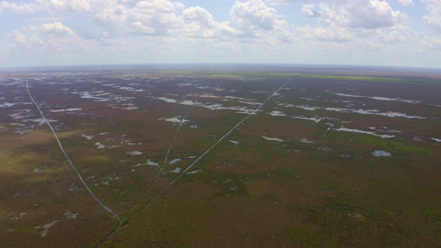 WS鸟瞰图广阔的沼泽地，大沼泽地国家公园，佛罗里达，美国视频素材